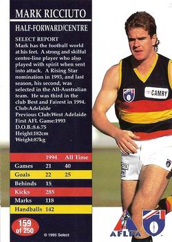 1995 Select AFL #159 Mark Ricciuto Back
